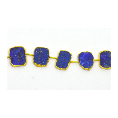 Vermeil Lapis Dyed Slice app 12x15mm EACH bead