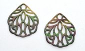 Mother of Pearl Filligree Pendant 40x48mm EACH-beads incl pearls-Beadthemup