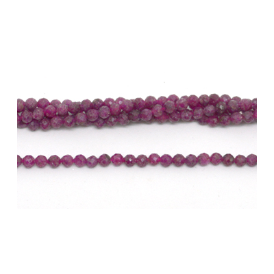 Ruby Natural Faceted Round 2.8mm strand 116 Beads