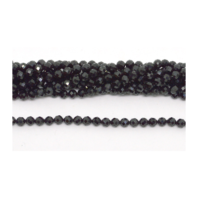 Black Spinel Faceted Round 4.5mm strand 70 beads