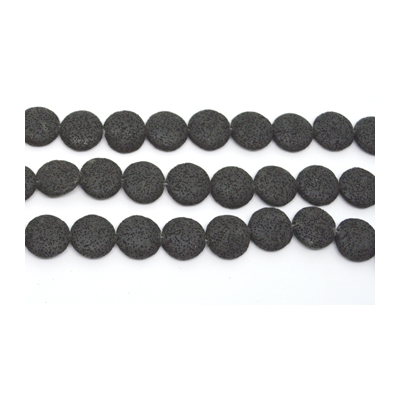 Lava 20mm flat Round beads per strand 19 beads