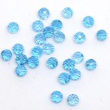Blue Topaz Faceted round 4mm EACH BEAD-beads incl pearls-Beadthemup