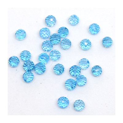 Blue Topaz Faceted round 4mm EACH BEAD
