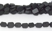 Black Tourmaline Flat Slice app 14x11mm EACH BEAD-beads incl pearls-Beadthemup