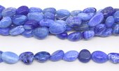 Agate Dyed blue crackled nugget app 11x15mm strand 30 beads-beads incl pearls-Beadthemup