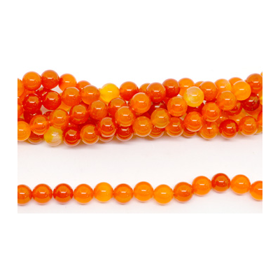 Orange Agate Polished Round 12mm strand 37 beads