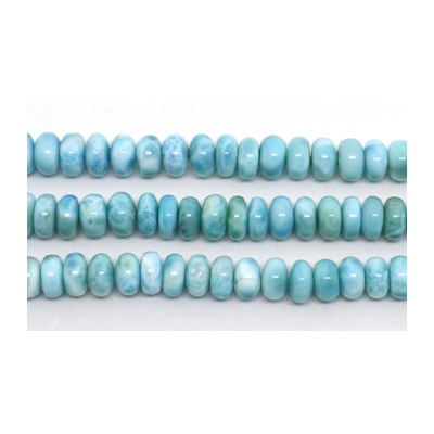 Larimar Polished Rondel 10x5mm strand 70 beads