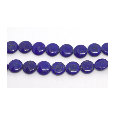 Lapis Polished domed flat round 15mm EACH BEAD