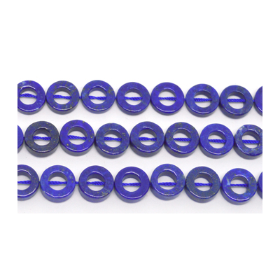 Lapis Flat round with hole 12mm 6.5mm hole EACH BEAD
