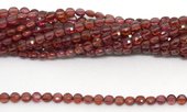 Garnet Faceted flat round 3.25mm strand 100 beads-beads incl pearls-Beadthemup