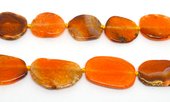 Agate slice Orange approx 36x30mm EACH BEAD-beads incl pearls-Beadthemup