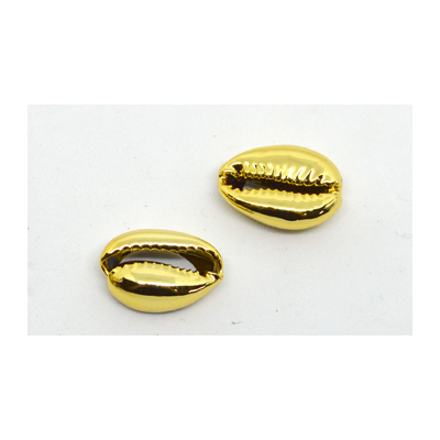 Cowrie Shell beads 22mm long Gold Colour EACH BEAD