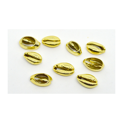 Cowrie Shell beads 18mm long Gold Colour EACH BEAD