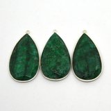 Sterling Silver Emerald Dyed Pendant 50x26mm EACH PIECE-beads incl pearls-Beadthemup