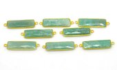 Vermeil Amazonite  Connector 40x11mm EACH PIECE-beads incl pearls-Beadthemup
