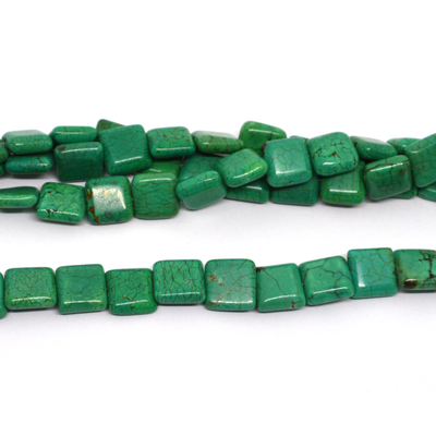 Dyed Howlite Turquiose Square 14mm strand 29 beads