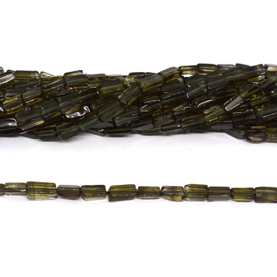 Smokey Quartz Rectangle 6x4mm strand 52 beads 
