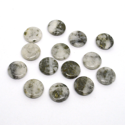 Golden Ore Polished Flat Round 20mm Bead