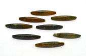 Green Jasper 3 sided Polished Olive 60x10mm Bead-beads incl pearls-Beadthemup
