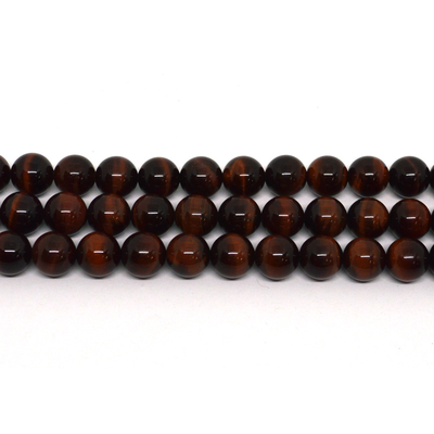 Tigereye Red Polished 10mm strand 40 beads