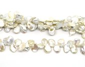 Fresh Water Pearl T/Drill Keshi 13-14mm beads per strand 51 p-beads incl pearls-Beadthemup