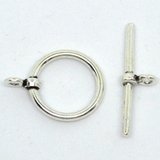 Sterling Silver Toggle 17mm ring 1 pack-findings-Beadthemup