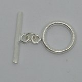 Sterling Silver Toggle brushed 17mm ring 1 pack-findings-Beadthemup