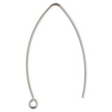 Sterling Silver Earwire sheppard 32mm 0.76mm thick pair-findings-Beadthemup