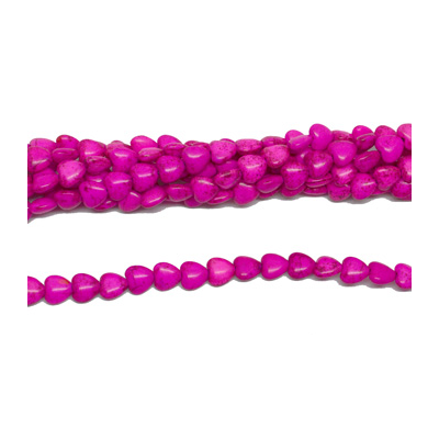 Howlite Heart 10x10mm strand 42 beads