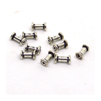 Silver plate Copper bead tube 8mm 10 pack