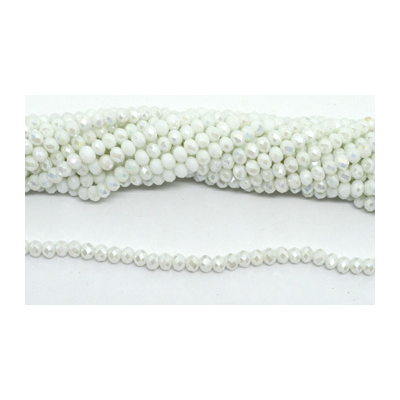 Chinese Crystal White AB 6x4mm strand 88 beads
