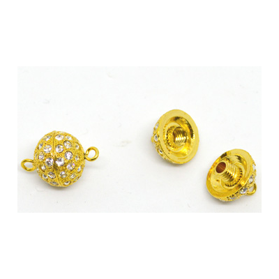 Plated Brass Gold CZ clasp SCREW 14mm EACH