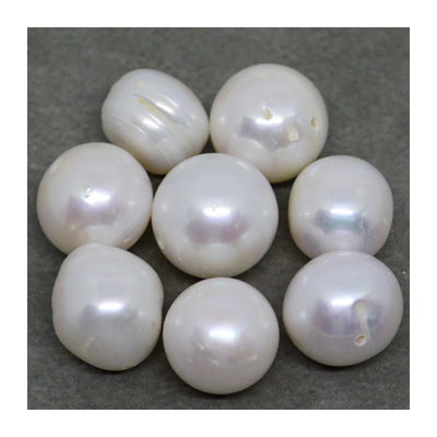 F.W.Pearl Round approx 13mm 1.2mm hole