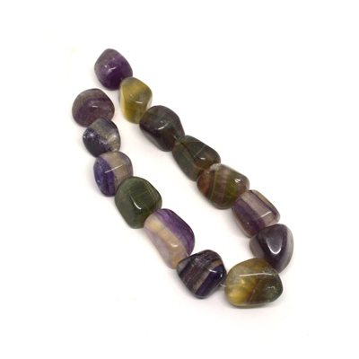 Flourite Polished Nugget approx. 25mm 14 beads per strand