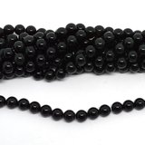 Black Obsidian Polished Round 10mm strand 37 beads-beads incl pearls-Beadthemup