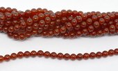 Carnelian A Polished Round 6mm strand 63 beads-beads incl pearls-Beadthemup