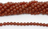 Carnelian A Polished Round 10mm strand 37 beads-beads incl pearls-Beadthemup