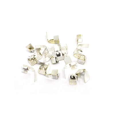 Base Metal Fold over Cord ends 10mm 20 Pack