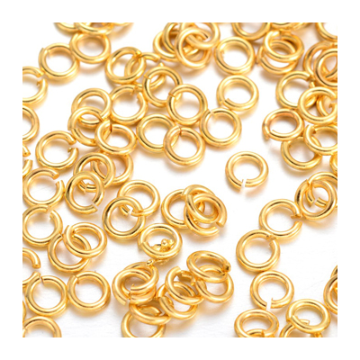 Gold colour plate Base Jump Ring 4mm 50 pack