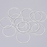 Brass links Round 30x1mm Silver 10 pack-findings-Beadthemup