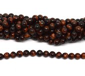 red tiger eye AB+ polished round 8mm strand 48 beads-beads incl pearls-Beadthemup