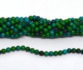 Synthetic Azurite polished round 6mm strand 65 beads-beads incl pearls-Beadthemup