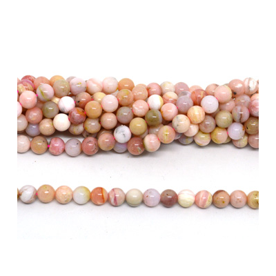 Pink Opal Polished round 8mm strand 52 beads