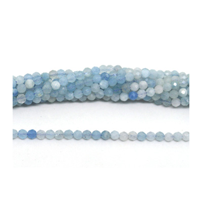 Aquamarine Faceted Round 4mm strand 95 beads