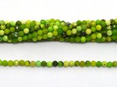 Green Grass Jasper  Faceted Round 3mm strand 129 beads-beads incl pearls-Beadthemup