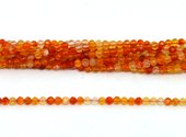 Red Agate  Faceted Round 3mm strand 129 beads-beads incl pearls-Beadthemup