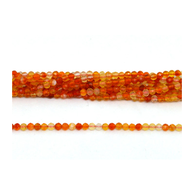 Red Agate  Faceted Round 3mm strand 129 beads