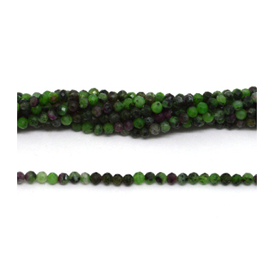 Ruby Zoisite Faceted Round 3mm strand 129 beads