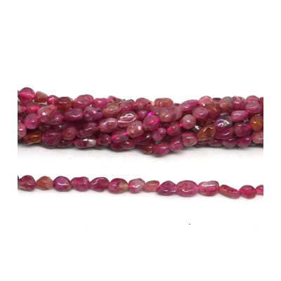 Pink Tourmaline polished nugget 4x5mm strand approx 75 beads