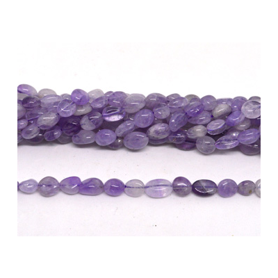 Lavender Amethyst polished nugget 6x8mm strand approx 45 beads